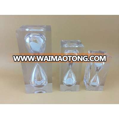 Decorative large cylinder/cube shape acrylic sand timer hourglass