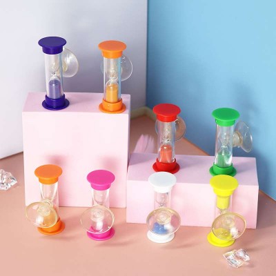 High Quality household bathroom Shower hourglass timer 1 2 3 4 5 min sand tooth brush Timing sand clock sucker glass sand timer