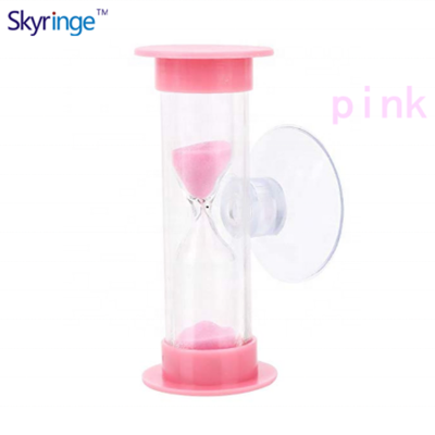 3 Minutes Mini Hourglass for Shower Timer/Teeth Brushing Timer with Suction Cup Pink/Purple/Green